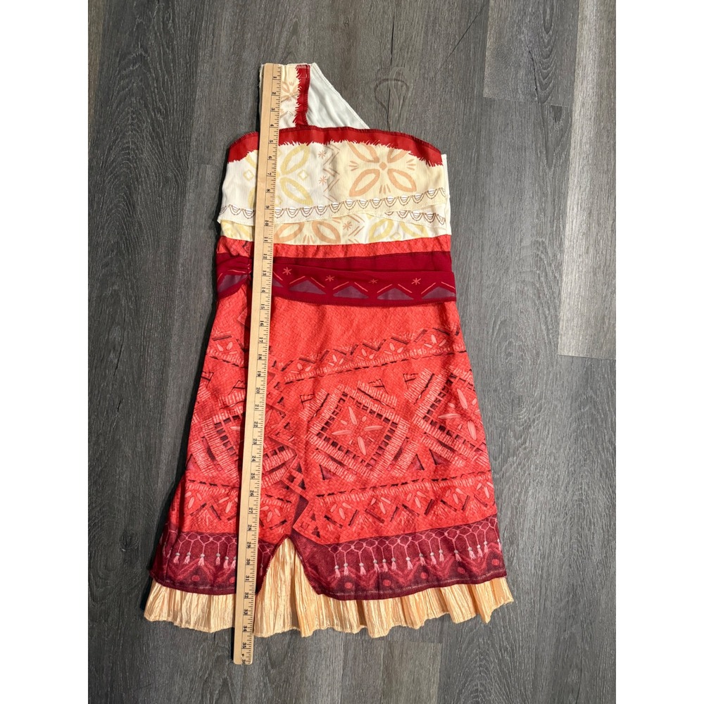 Disney Moana Girls Costume Dress Red One Shoulder Size Medium 7-8 171099K - Picture 4 of 5